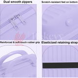 12x6x9 Inch | Mini Travel Storage Suitcase with Round Accent | Multipurpose Hard-Shell Organizer | Hand Luggage | Bag Organizer | Lavender | 1 Piece