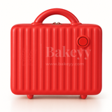 12x6x9 Inch | Mini Travel Storage Suitcase with Round Accent | Multipurpose Hard-Shell Organizer | Hand Luggage | Bag Organizer | Red| 1 Piece
