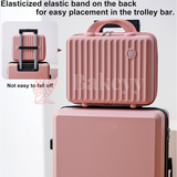12x6x9 Inch | Mini Travel Storage Suitcase with Round Accent | Multipurpose Hard-Shell Organizer | Hand Luggage | Bag Organizer | Peach | 1 Piece