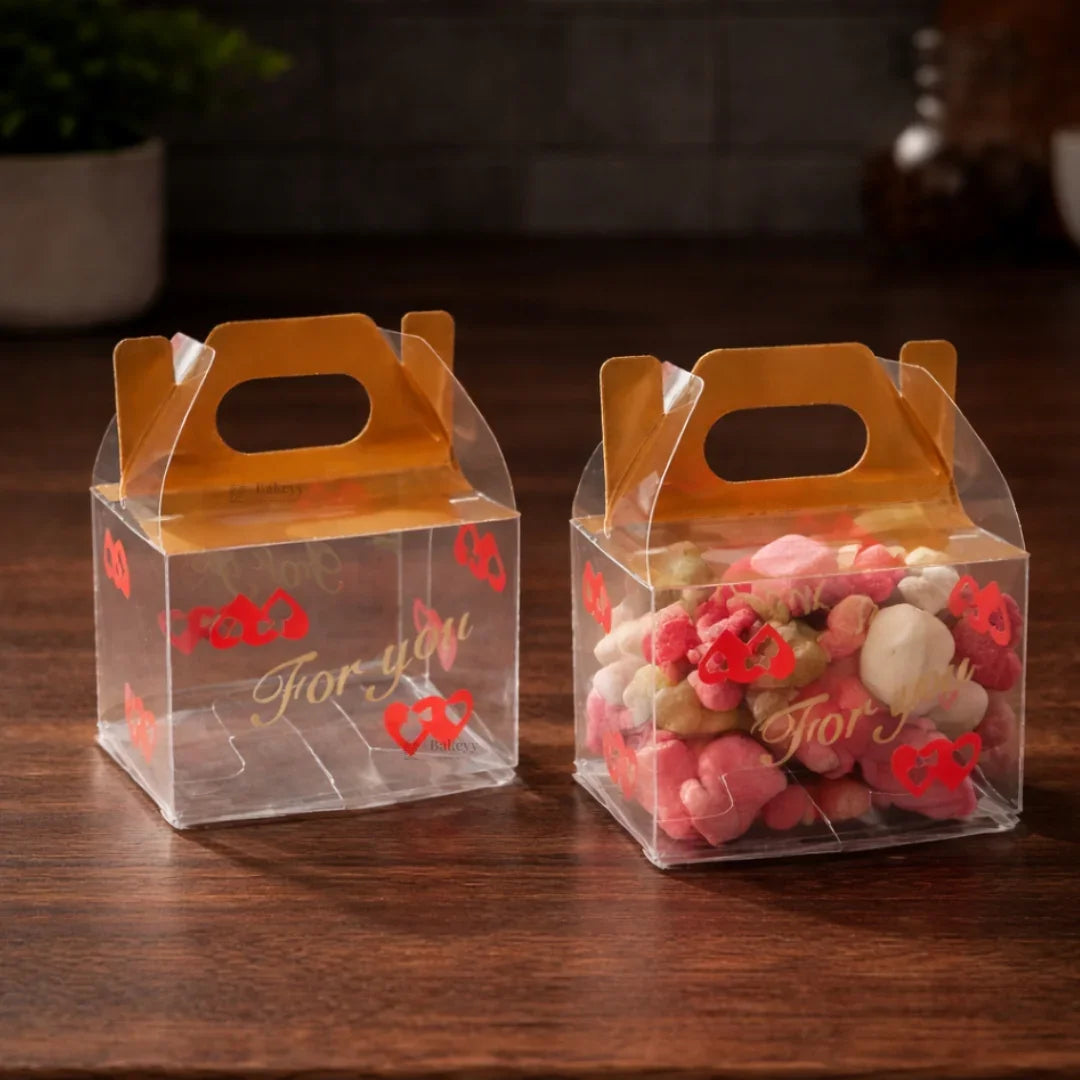 MiniTransparentPVCGiftBoxwithHandle - Bakeyy.com