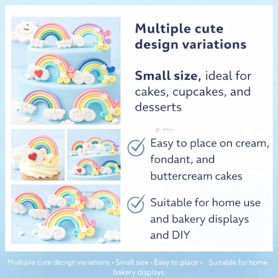 Mini Rainbow Cake Decoration Toppers | Cake Décor toppers | DIY Mini Toppers | Pack of 2