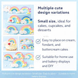 Mini Rainbow Cake Decoration Toppers | Cake Décor toppers | DIY Mini Toppers | Pack of 2