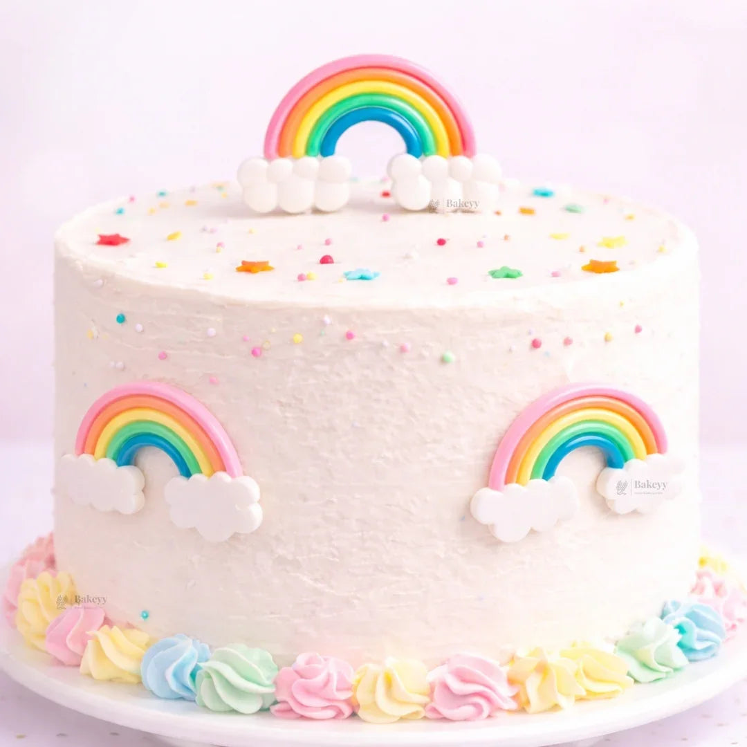 Mini Rainbow Cake Topper | Rainbow with Cloud Design | Pack of 10
