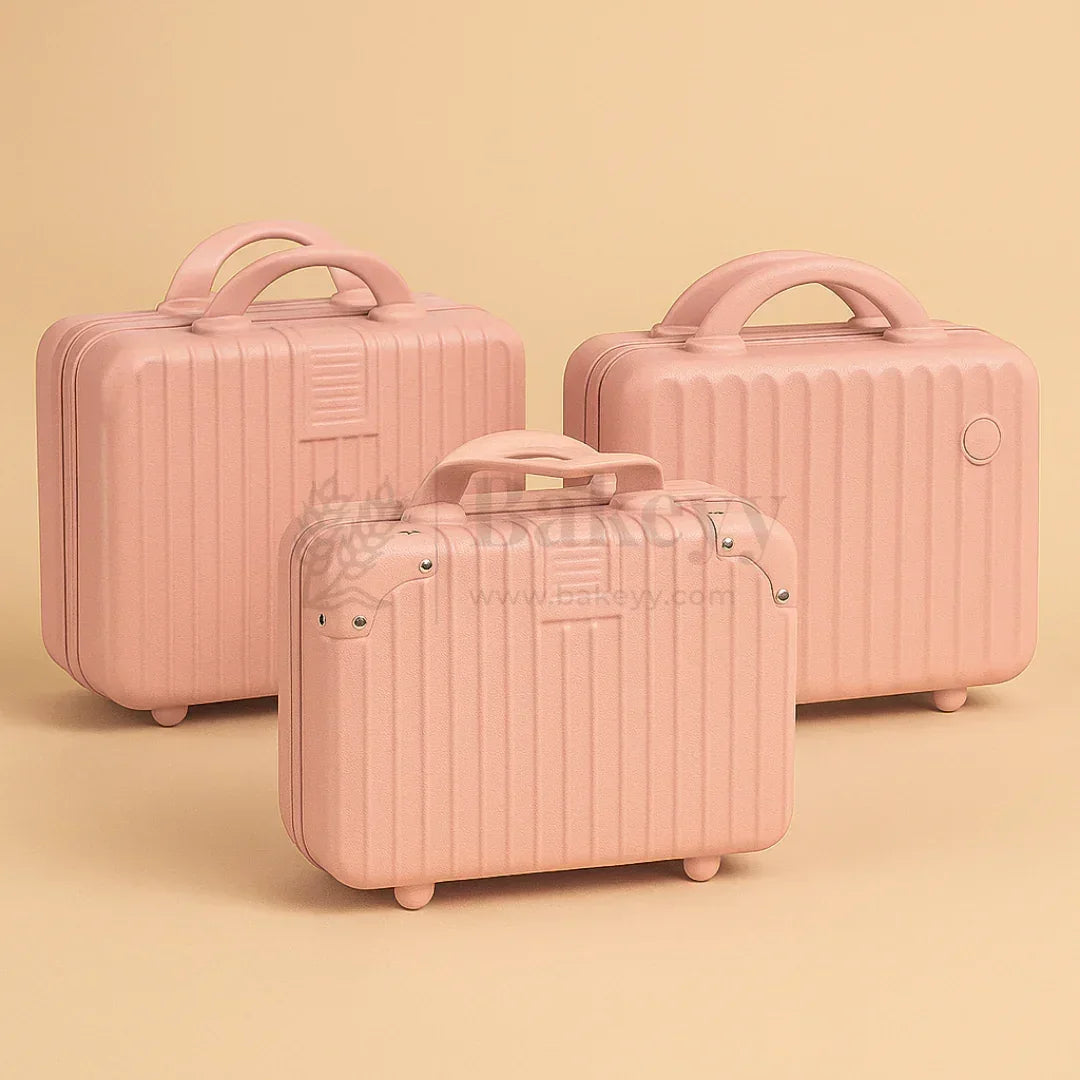Mini Travel Storage Suitcase | Multipurpose Hard-Shell Organizer | Hand Luggage | Bag Organizer | 1 Piece - Bakeyy.com - India - Mini Travel Storage Suitcase | Multipurpose Hard-Shell Organizer | Hand Luggage | Bag Organizer | 1 Piece - Light Pink 730.00