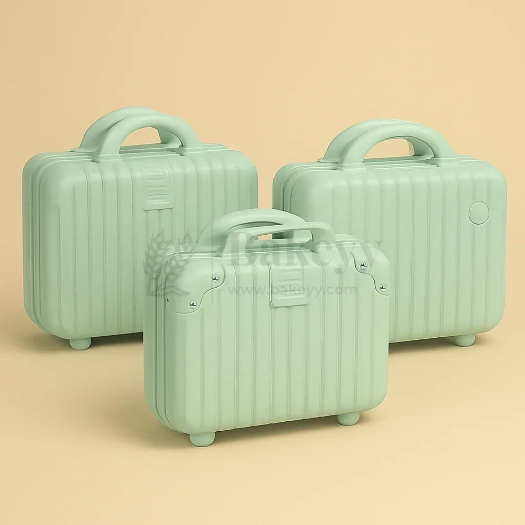 Mini Travel Storage Suitcase | Multipurpose Hard-Shell Organizer | Hand Luggage | Bag Organizer | 1 Piece - Bakeyy.com - India - Mini Travel Storage Suitcase | Multipurpose Hard-Shell Organizer | Hand Luggage | Bag Organizer | 1 Piece - Light Green 730.00