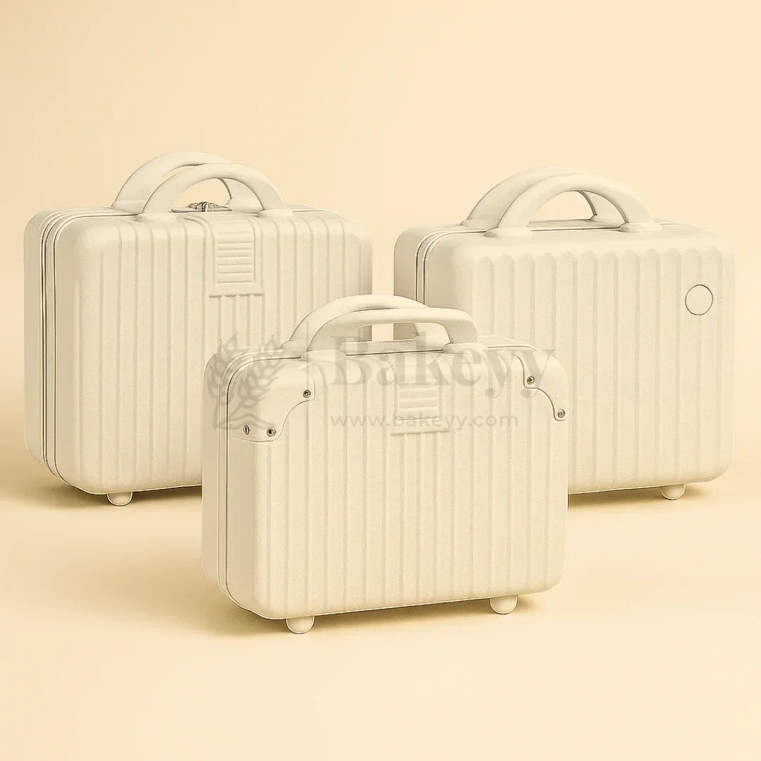 Mini Travel Storage Suitcase | Multipurpose Hard-Shell Organizer | Hand Luggage | Bag Organizer | 1 Piece - Bakeyy.com - India - Mini Travel Storage Suitcase | Multipurpose Hard-Shell Organizer | Hand Luggage | Bag Organizer | 1 Piece - White 730.00