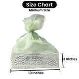 Crystal Mesh Hamper Gift Set | Mint, Ivory, and Pink | Elegant Square Gifting Tray - Bakeyy.com - India - Crystal Mesh Hamper Gift Set | Mint, Ivory, and Pink | Elegant Square Gifting Tray - Mint Green / Small - 8 Inch