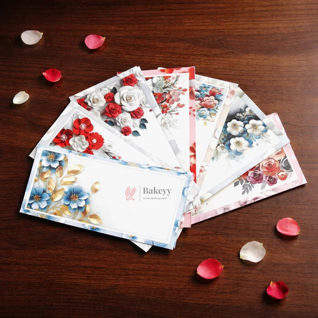 Floral & Artistic Printed Money Envelopes | Premium Cash & Gift Envelopes | Multiple Elegant Designs | Pack of 25