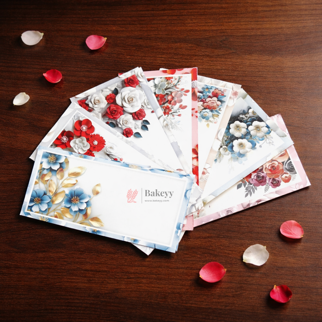 Floral & Artistic Printed Money Envelopes | Premium Cash & Gift Envelopes | Multiple Elegant Designs | Pack of 25