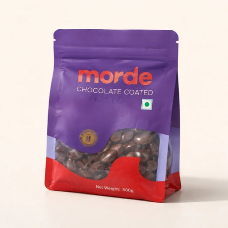 Morde Chocolate Coated Almonds | Crunchy Almonds Covered in Chocolate | 500g Weight | Pack of 1