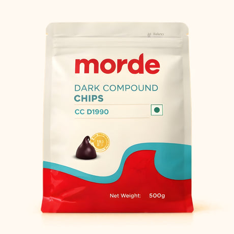 Morde Dark Compound Chips | Smooth Melting Baking Chocolate Chips | Resealable Pack (500g) | Pack of 1