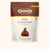 Morde Milk Compound Chips | Smooth Melting Baking Chocolate Chips | Resealable Pack (500g) | Pack of 1