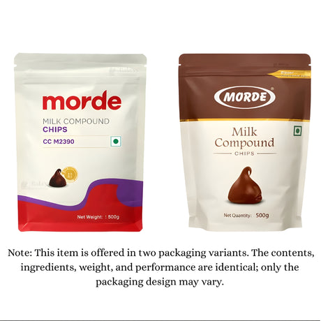 Morde Milk Compound Chips | Smooth Melting Baking Chocolate Chips | Resealable Pack (500g) | Pack of 1