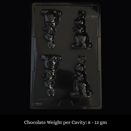 Mould - 657 | Geometric Rabbit Design| 4 Cavity | Pack of 1