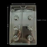 Clear plastic blossom bonbon chocolate mould tray, 6 cavities, baking accessory from Bakeyy