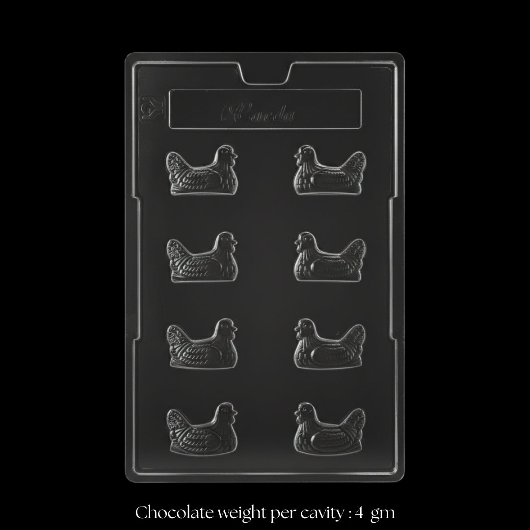 Mould 112 | Small Chicken Chocolate Mould | 8 Cavity | Pack of 1