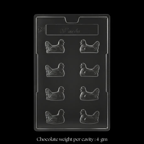 Mould 112 | Small Chicken Chocolate Mould | 8 Cavity | Pack of 1