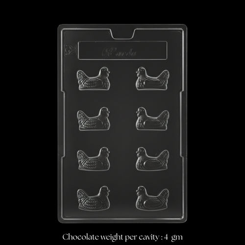 Mould 112 | Small Chicken Chocolate Mould | 8 Cavity | Pack of 1