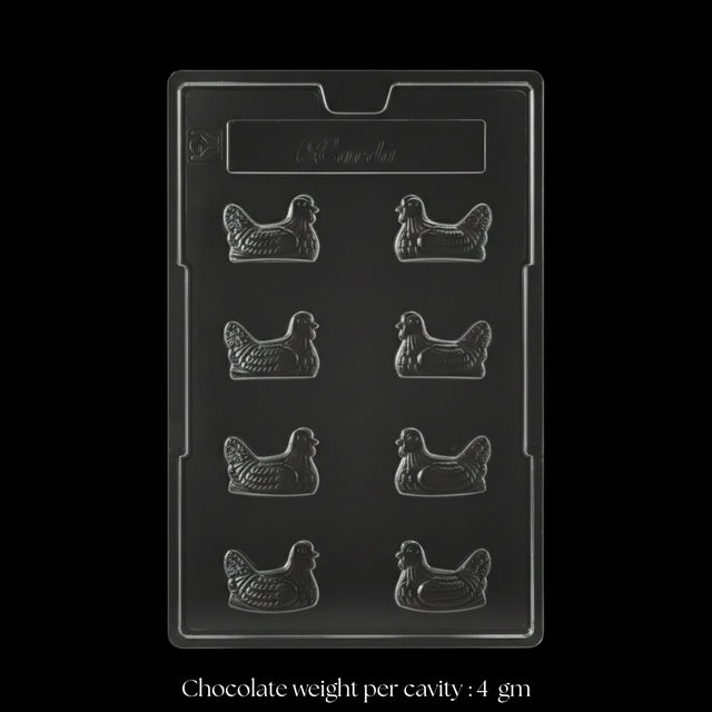 Mould 112 | Small Chicken Chocolate Mould | 8 Cavity | Pack of 1