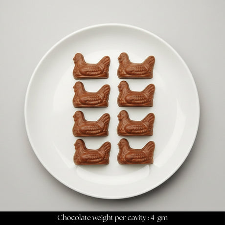 Mould 112 | Small Chicken Chocolate Mould | 8 Cavity | Pack of 1