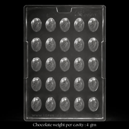 Mould 120 | Small Crack Pattern Egg Chocolate Mold | 25 Cavity | Pack of 1