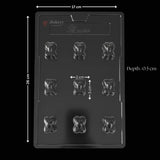 Mould 148 | Double Heart Chocolate Mould | 9 Cavity | Pack of 1