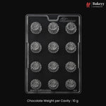 Mould 152 | 12 Cavity Round Flower Dome Chocolate Mould | Pack of 1