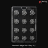 Mould 152 | 12 Cavity Round Flower Dome Chocolate Mould | Pack of 1