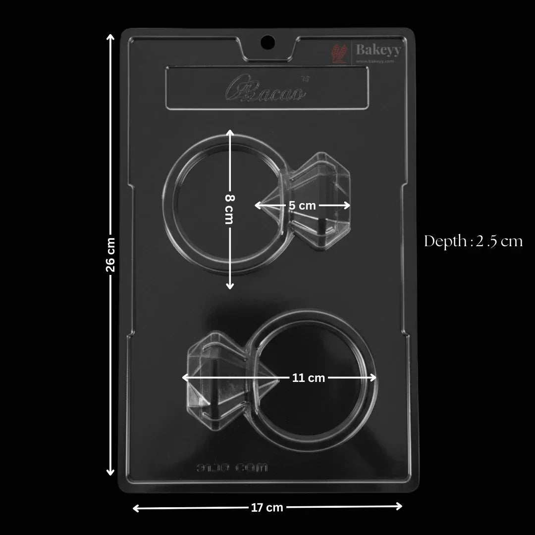 Mould 155 | Diamond Ring Chocolate Mould | 2 Cavity | Pack of 1 - Bakeyy.com - India - Mould 155 | Diamond Ring Chocolate Mould | 2 Cavity | Pack of 1 - Default Title 70.00