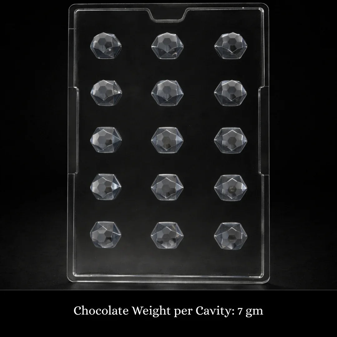Mould 201 | Geometric Diamond Chocolate Mould | 15 Cavity | Pack of 1