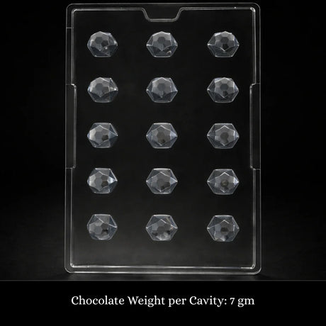 Mould 201 | Geometric Diamond Chocolate Mould | 15 Cavity | Pack of 1