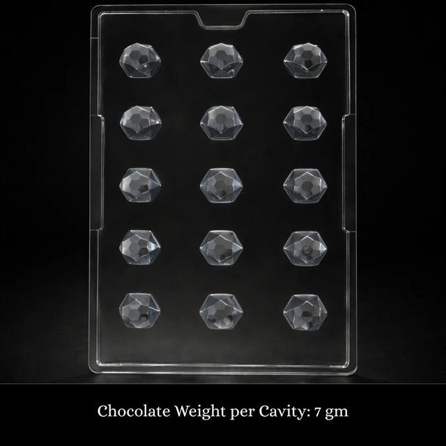 Mould 201 | Geometric Diamond Chocolate Mould | 15 Cavity | Pack of 1