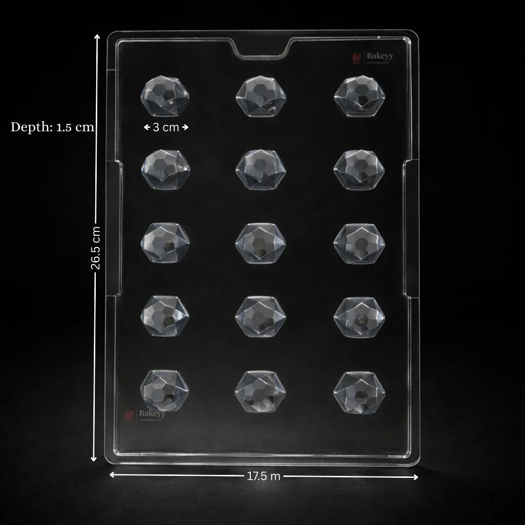 Mould 201 | Geometric Diamond Chocolate Mould | 15 Cavity | Pack of 1