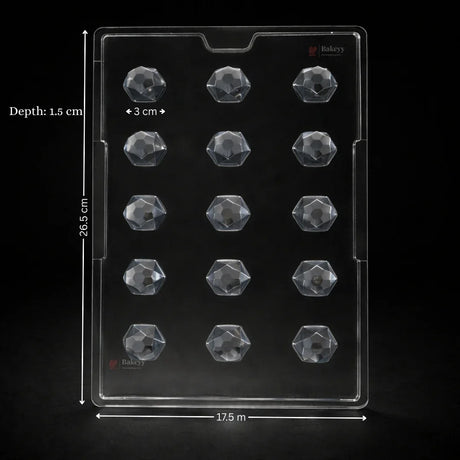 Mould 201 | Geometric Diamond Chocolate Mould | 15 Cavity | Pack of 1