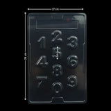 Number shape chocolate mould tray in black plastic, 17x26 cm, for baking and candy making from Bakeyy.com