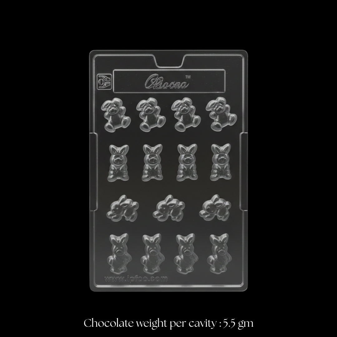Mould 221 | Small Easter Rabbit Chocolate Mold | 12 Cavity | Pack of 1