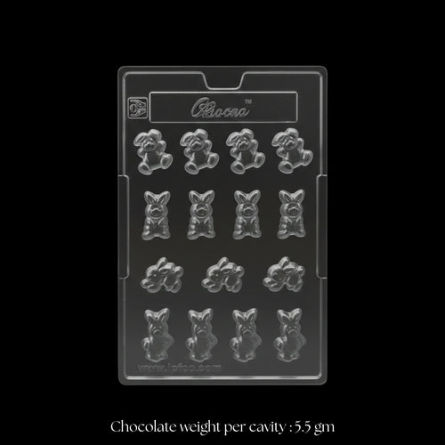 Mould 221 | Small Easter Rabbit Chocolate Mold | 12 Cavity | Pack of 1
