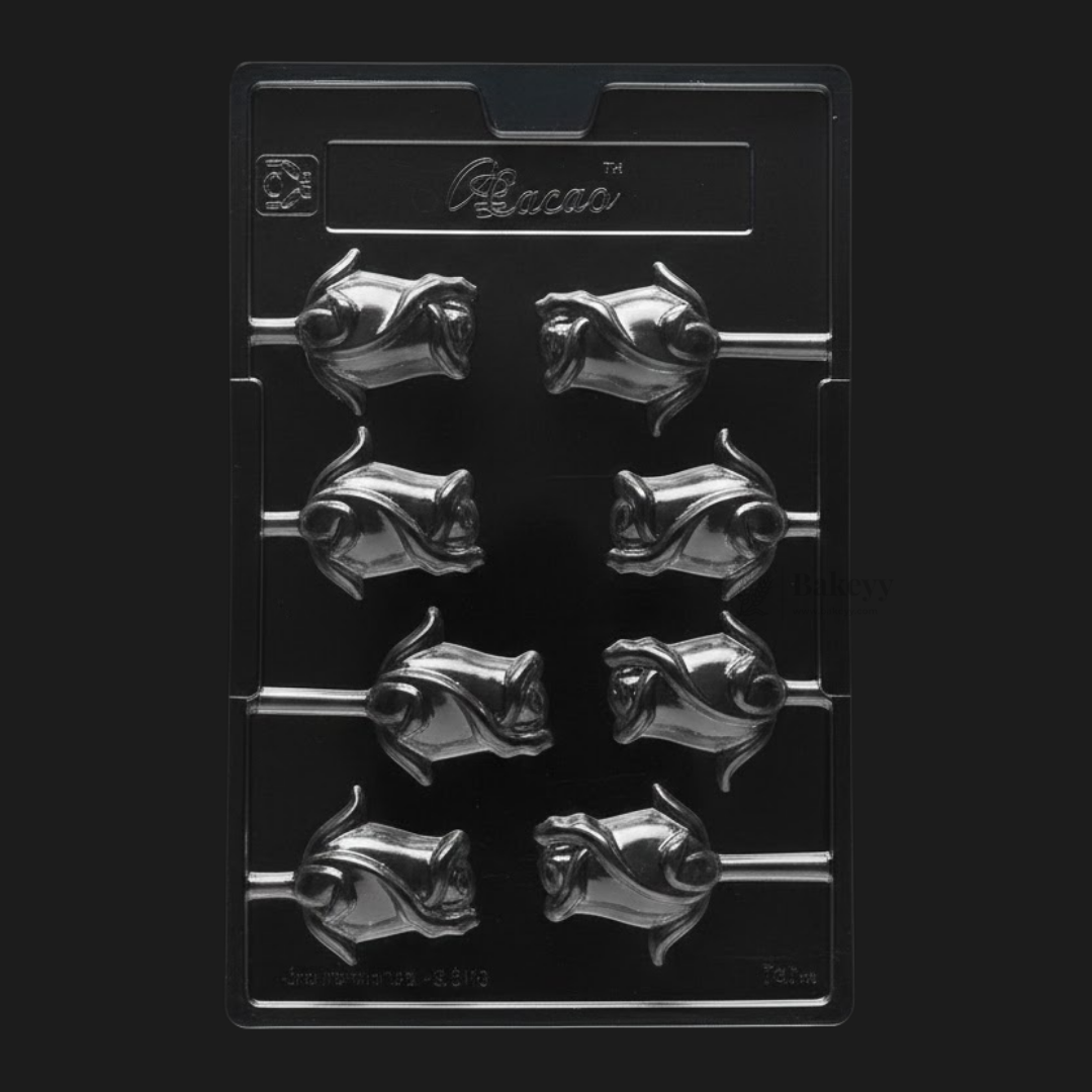 Mould 224 | Rose Bud Chocolate Mould | 3D Floral Chocolate Shape | Food-Grade Plastic | Pack of 1