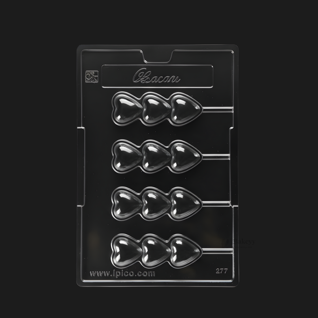 Mould 277 | Heart Shape Chocolate Lollipop Mould | Baking Accessories | Party Favor Mould | Pack of 1