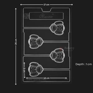 Mould293TeddyBearChocolateLollipopMouldClearPlasticCandy_ChocolateMakingMold_1 - Bakeyy.com