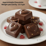 Mould 363 | Heart Filled Chocolate Mould | Square Chocolate with Heart Top | Food-Grade Plastic Chocolate Mould | Pack of 1
