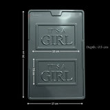 Plastic chocolate mould tray with 'It's a Girl' text, baking accessory from Bakeyy.com