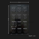 Mould 397 | Alphabet Chocolate Mould – Square Letter Design (M–X) | Food-Grade Plastic Chocolate Tray | Pack of 1