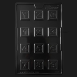 Mould 398 | Alphabet & Number Chocolate Mould | Square Letter and Digit Chocolate Tray | Food-Grade Plastic Chocolate Mould  | Pack of 1