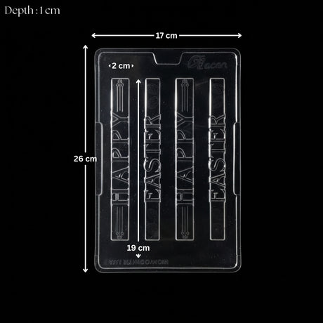 Mould 419 | Happy Easter Chocolate Mould | 4 Cavity | Pack of 1