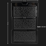 Mould 571 | Mini Heart textured Rectangular Chocolate Bar Mould – 3 Cavities | Baking Accessories | Party Favor Mould | Pack of 1