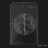 Mould 630 | Florentine Swirl Chocolate Disc Mould | Large Round Designer Chocolate Mould | Food-Grade Plastic (200 g) | Pack of 1