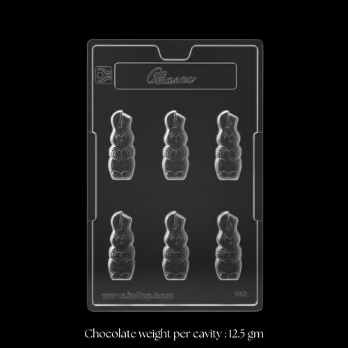 Mould 64 | Small Easter Rabbit Chocolate Mold | 6 Cavity | Pack of 1