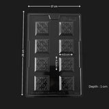 Plastic chocolate mould tray for mini bites, 9 square cavities, 17x26 cm, Bakeyy baking accessory