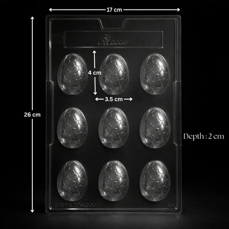 Mould 80 | Crack Pattern Egg Chocolate Mold | 9 Cavity | Pack of 1